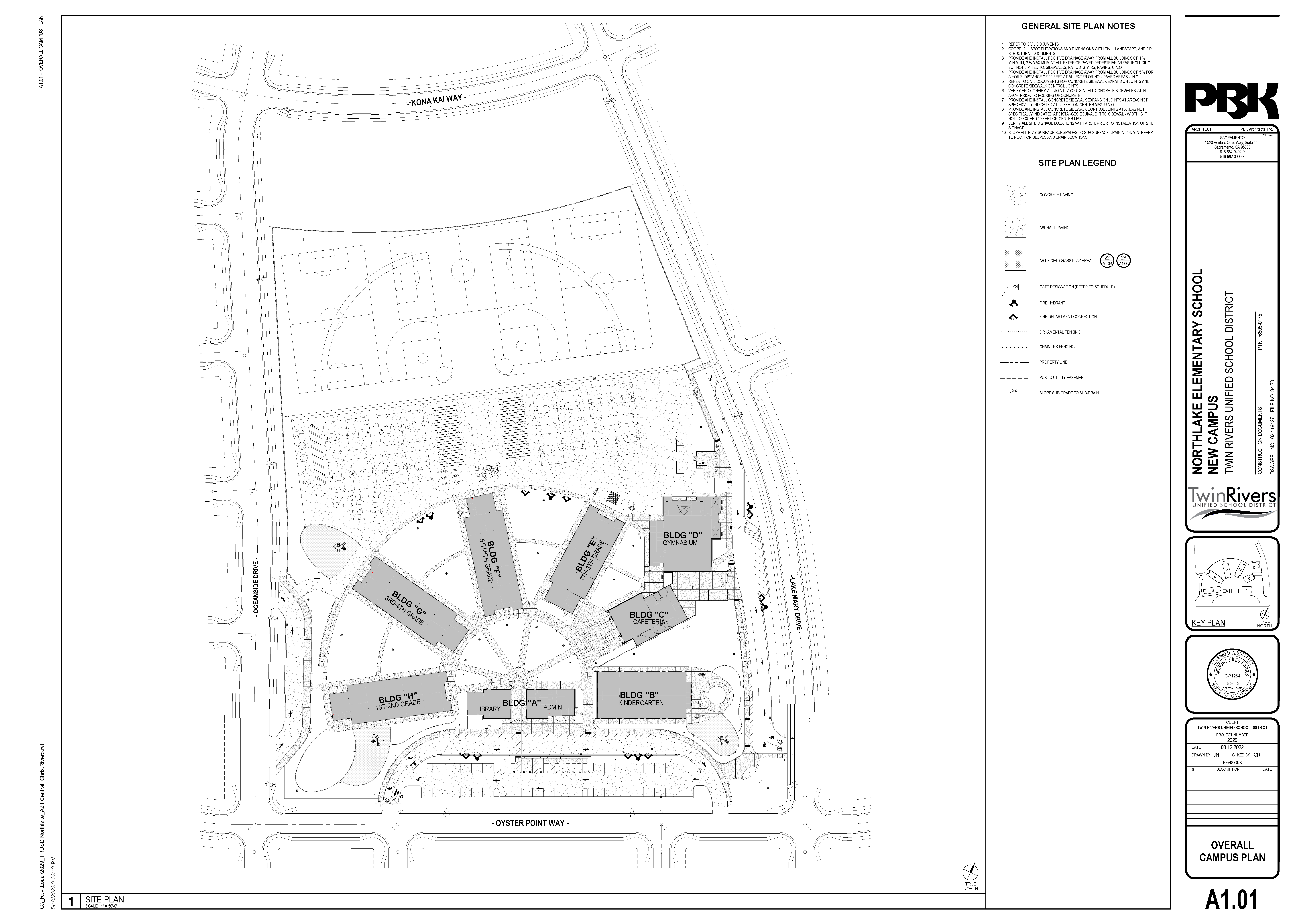 campus plan of Northlake TK-8 school
